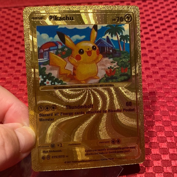 Pokemon Other - Basic Pikachu Pokemon Gold Foil Collectors Trading Card